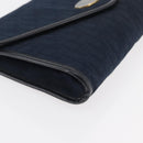 Christian Dior Trotter Canvas Chain Shoulder Bag Navy Gold Auth ep14377-8