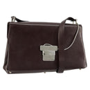 GUCCI Shoulder Bag Patent Leather Brown Silver 001 3444 1746 Auth ep14378-1
