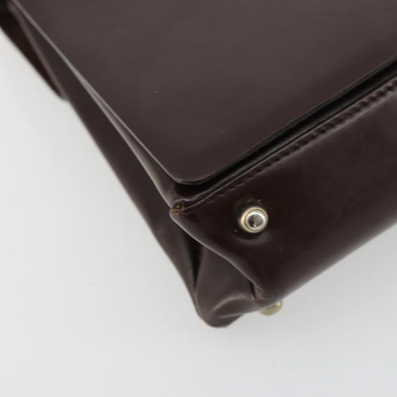 GUCCI Shoulder Bag Patent Leather Brown Silver 001 3444 1746 Auth ep14378