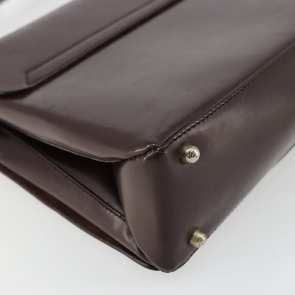 GUCCI Shoulder Bag Patent Leather Brown Silver 001 3444 1746 Auth ep14378