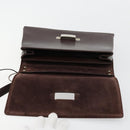 GUCCI Shoulder Bag Patent Leather Brown Silver 001 3444 1746 Auth ep14378-9