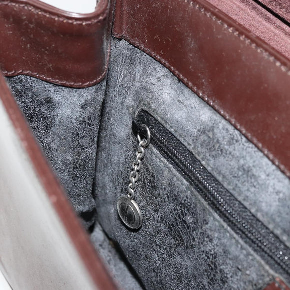 GUCCI Shoulder Bag Patent Leather Brown Silver 001 3444 1746 Auth ep14378