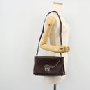 GUCCI Shoulder Bag Patent Leather Brown Silver 001 3444 1746 Auth ep14378-23
