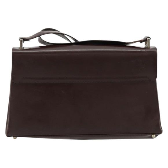 GUCCI Shoulder Bag Patent Leather Brown Silver 001 3444 1746 Auth ep14378
