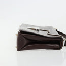 GUCCI Shoulder Bag Patent Leather Brown Silver 001 3444 1746 Auth ep14378-3