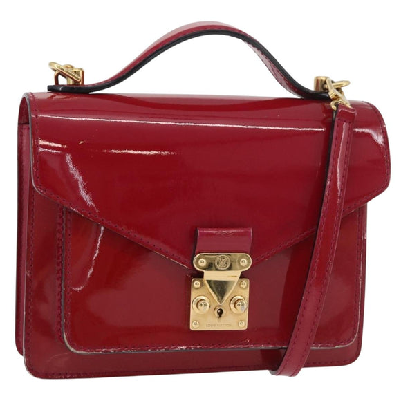 LOUIS VUITTON Vernis Monceau BB Bag 2way Rose Andian M91579 LV Auth ep14379A