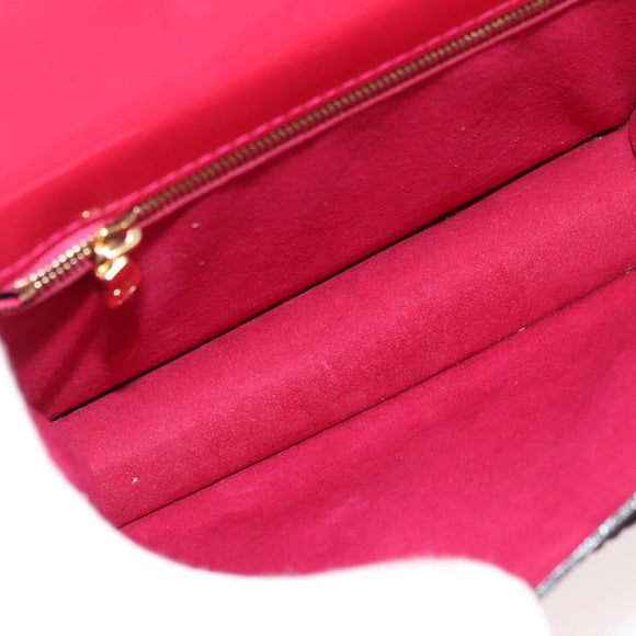 LOUIS VUITTON Vernis Monceau BB Bag 2way Rose Andian M91579 LV Auth ep14379A