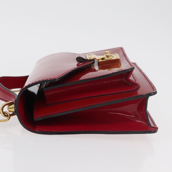LOUIS VUITTON Vernis Monceau BB Bag 2way Rose Andian M91579 LV Auth ep14379A