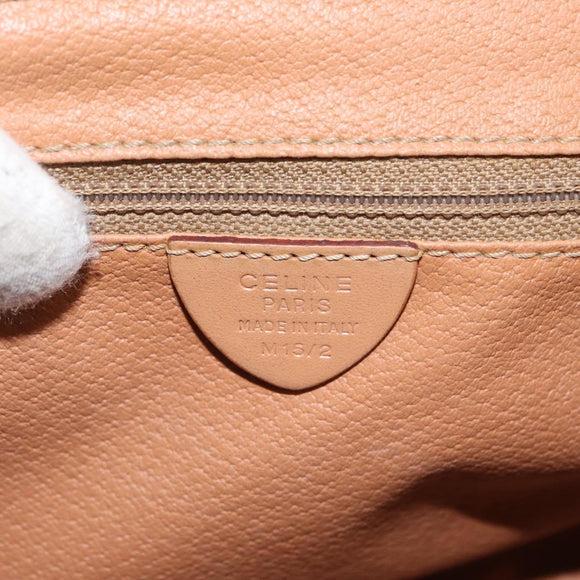 CELINE Macadam Canvas Shoulder Bag PVC Leather Brown Gold Auth ep14380A