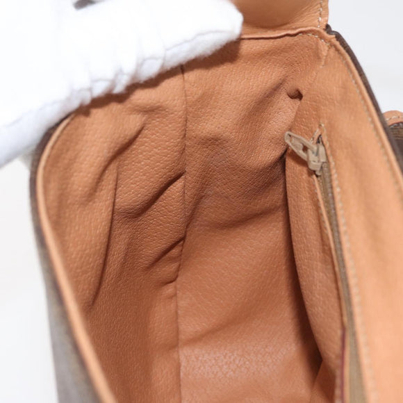 CELINE Macadam Canvas Shoulder Bag PVC Leather Brown Gold Auth ep14380A