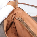 CELINE Macadam Canvas Shoulder Bag PVC Leather Brown Gold Auth ep14380A-20