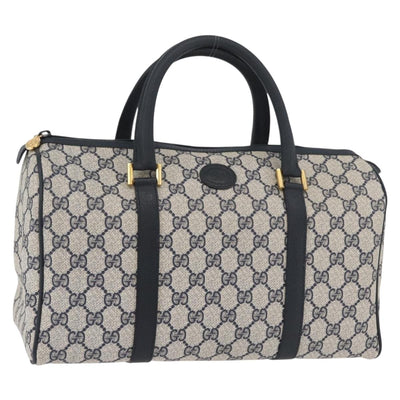 GUCCI GG Supreme Boston Bag PVC Navy Gold 002 39 6842 Auth ep14381
