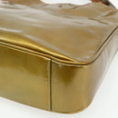 GUCCI Bamboo Hand Bag Patent Leather 2way Gold 001 1014 1638 Auth ep14385-17