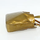 GUCCI Bamboo Hand Bag Patent Leather 2way Gold 001 1014 1638 Auth ep14385-4