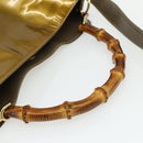 GUCCI Bamboo Hand Bag Patent Leather 2way Gold 001 1014 1638 Auth ep14385-7