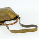 GUCCI Bamboo Hand Bag Patent Leather 2way Gold 001 1014 1638 Auth ep14385-8