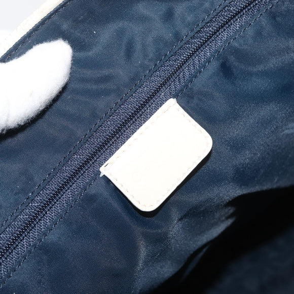 Christian Dior Trotter Canvas Tote Bag PVC Blue Silver Auth ep14386