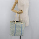 Christian Dior Trotter Canvas Tote Bag PVC Blue Silver Auth ep14386-22