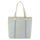 Christian Dior Trotter Canvas Tote Bag PVC Blue Silver Auth ep14386-2