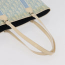 Christian Dior Trotter Canvas Tote Bag PVC Blue Silver Auth ep14386-7