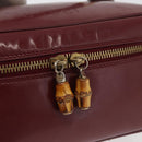 GUCCI Bamboo Vanity Bag Patent Leather Bordeaux Gold 032 1956 0150 Auth ep14389-16