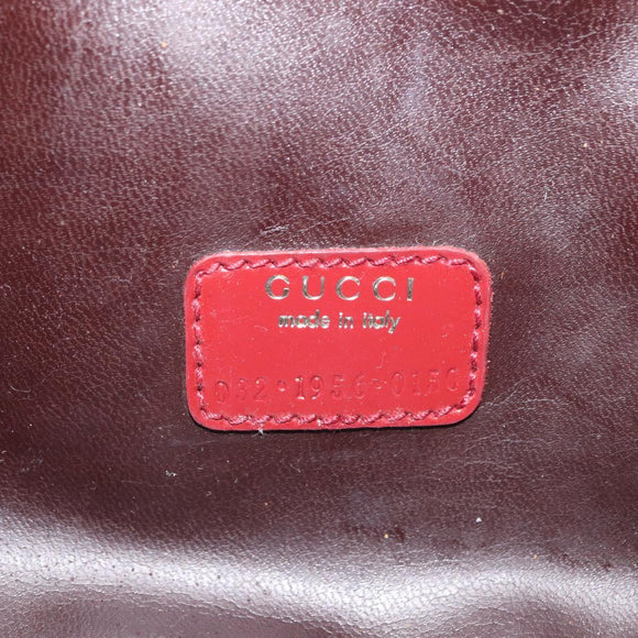 GUCCI Bamboo Vanity Bag Patent Leather Bordeaux Gold 032 1956 0150 Auth ep14389