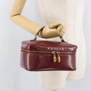 GUCCI Bamboo Vanity Bag Patent Leather Bordeaux Gold 032 1956 0150 Auth ep14389-23