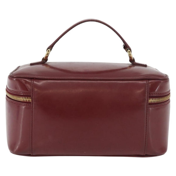 GUCCI Bamboo Vanity Bag Patent Leather Bordeaux Gold 032 1956 0150 Auth ep14389