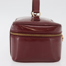 GUCCI Bamboo Vanity Bag Patent Leather Bordeaux Gold 032 1956 0150 Auth ep14389-5