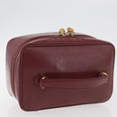 GUCCI Bamboo Vanity Bag Patent Leather Bordeaux Gold 032 1956 0150 Auth ep14389-6