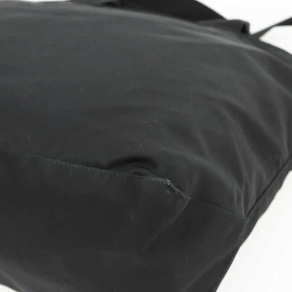 PRADA Hand Bag Nylon 2way Black Silver Auth ep14390A