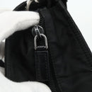 PRADA Hand Bag Nylon 2way Black Silver Auth ep14390A-10