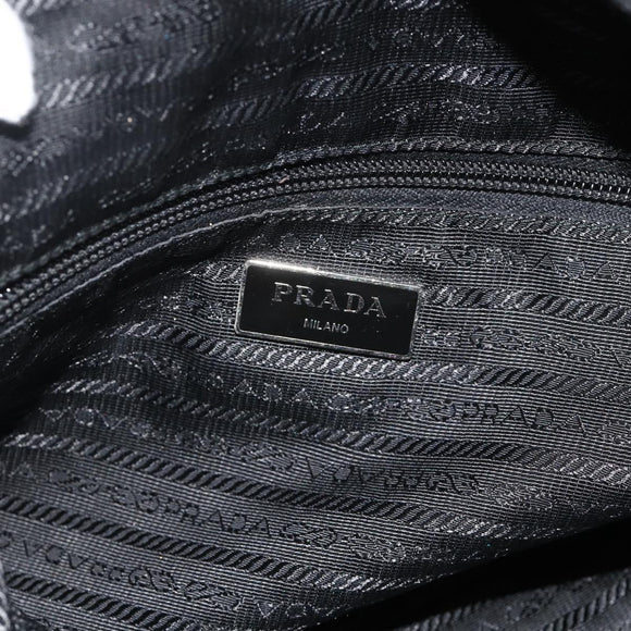 PRADA Hand Bag Nylon 2way Black Silver Auth ep14390A