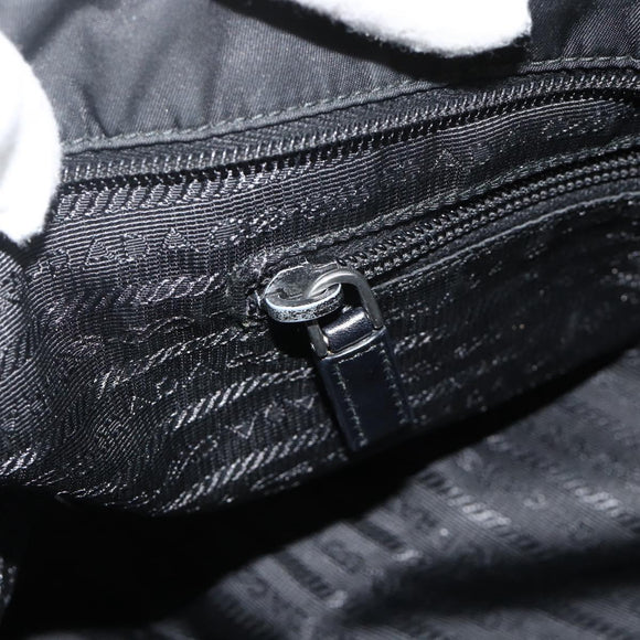 PRADA Hand Bag Nylon 2way Black Silver Auth ep14390A