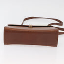 Burberrys Hand Bag Leather 2way Brown Silver Auth ep14396-5