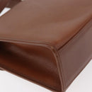 Burberrys Hand Bag Leather 2way Brown Silver Auth ep14396-16