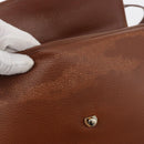 Burberrys Hand Bag Leather 2way Brown Silver Auth ep14396-11