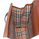 Burberrys Hand Bag Leather 2way Brown Silver Auth ep14396-21