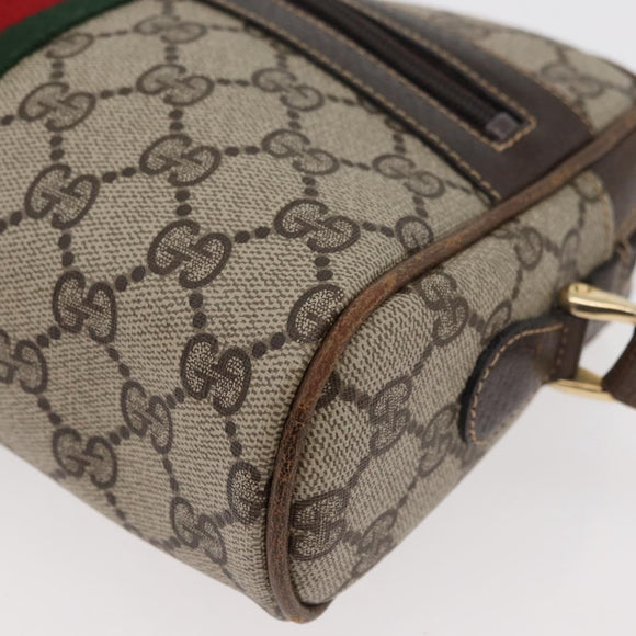 GUCCI GG Supreme Web Sherry Line Bag PVC Beige Gold 010 378 Auth ep14400