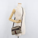 GUCCI GG Supreme Web Sherry Line Bag PVC Beige Gold 010 378 Auth ep14400-23