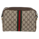 GUCCI GG Supreme Web Sherry Line Bag PVC Beige Gold 010 378 Auth ep14400-2