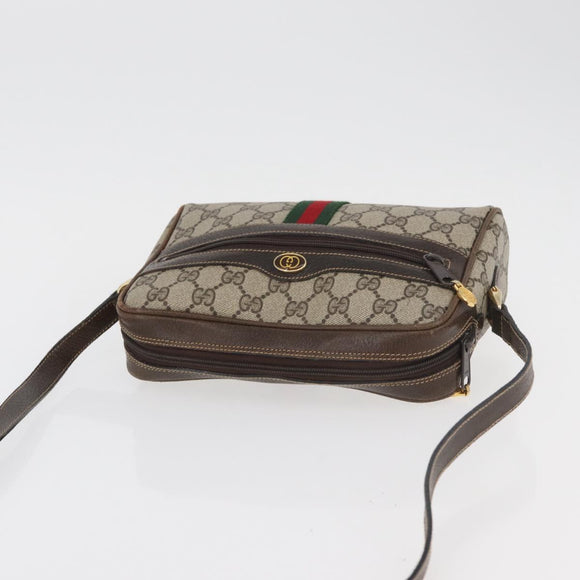 GUCCI GG Supreme Web Sherry Line Bag PVC Beige Gold 010 378 Auth ep14400