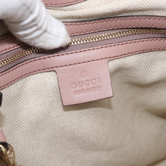 GUCCI Soho Hand Bag Leather 2way Beige Gold 336751 Auth ep14410A