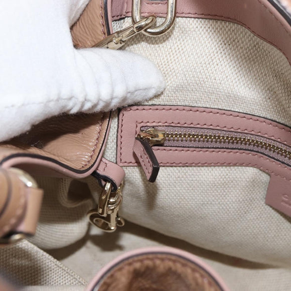 GUCCI Soho Hand Bag Leather 2way Beige Gold 336751 Auth ep14410A