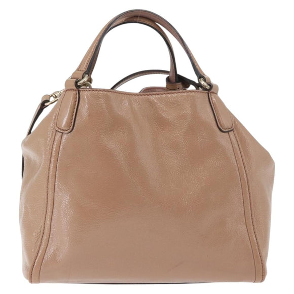 GUCCI Soho Hand Bag Leather 2way Beige Gold 336751 Auth ep14410A
