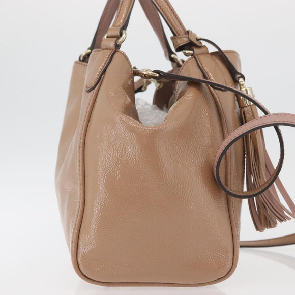 GUCCI Soho Hand Bag Leather 2way Beige Gold 336751 Auth ep14410A