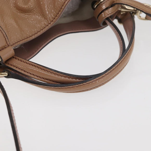 GUCCI Soho Hand Bag Leather 2way Beige Gold 336751 Auth ep14410A