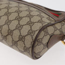 GUCCI GG Supreme Web Sherry Line Bag PVC Beige Gold 001 44 6655 Auth ep14411-15
