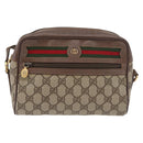 GUCCI GG Supreme Web Sherry Line Bag PVC Beige Gold 001 44 6655 Auth ep14411-13