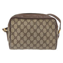 GUCCI GG Supreme Web Sherry Line Bag PVC Beige Gold 001 44 6655 Auth ep14411-2
